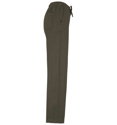ECO-FRIENDLY LADIES' LINEN WASHED EFFECT TROUSERS