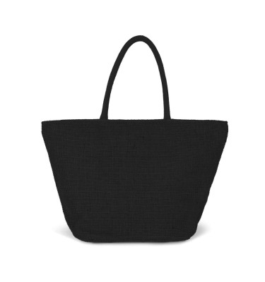 WOVEN JUTE SHOPPING BAG WITH KNIT CANVAS EFFECT