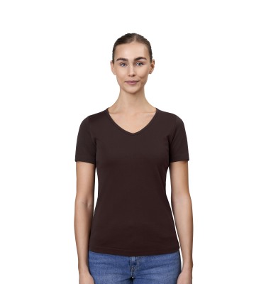 T-shirt Interlock | v-neck | damski