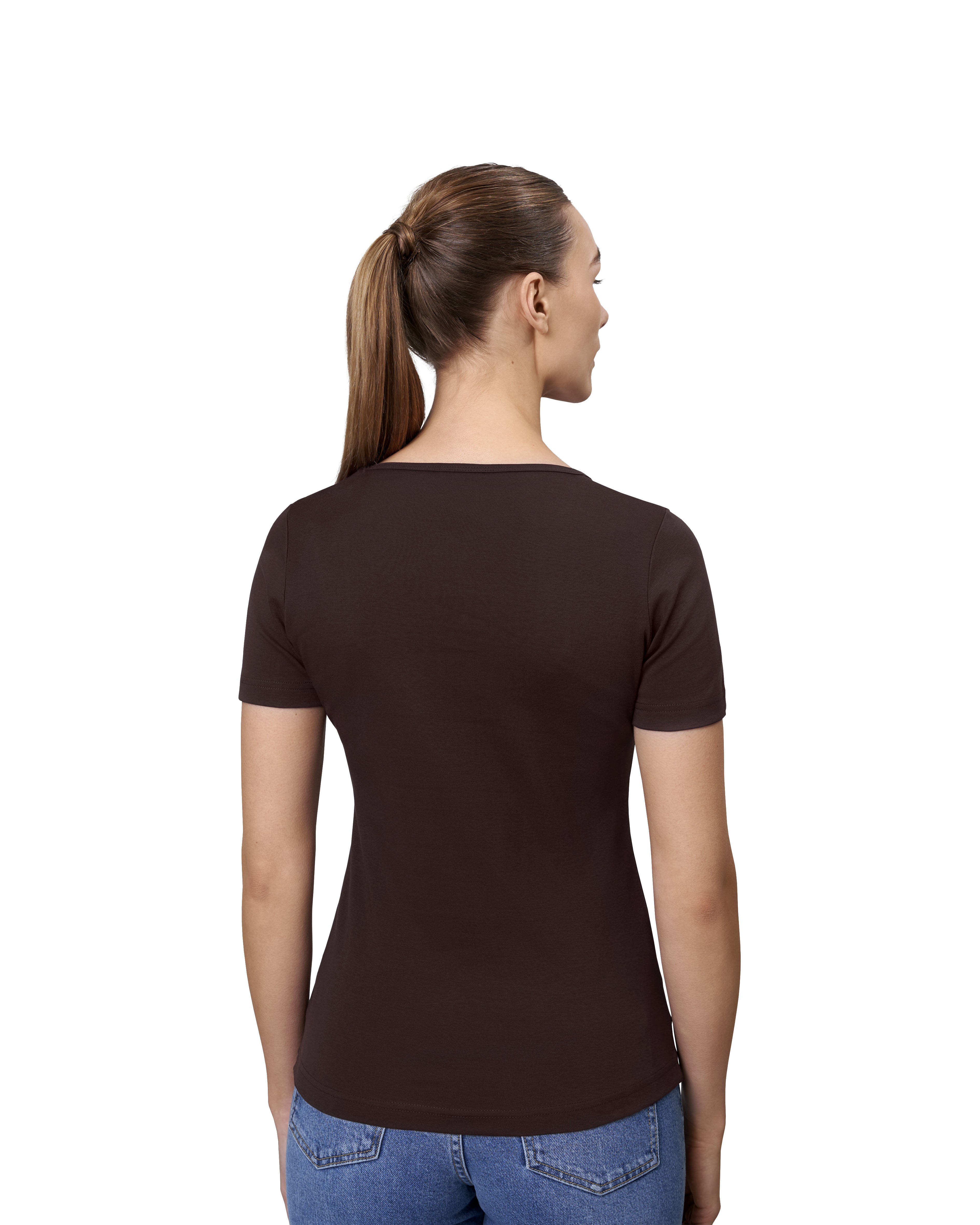 T-shirt Interlock | v-neck | damski