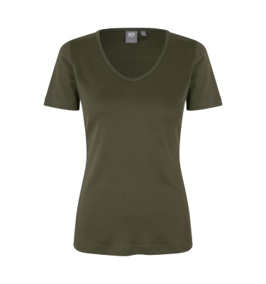 T-shirt Interlock | v-neck | damski