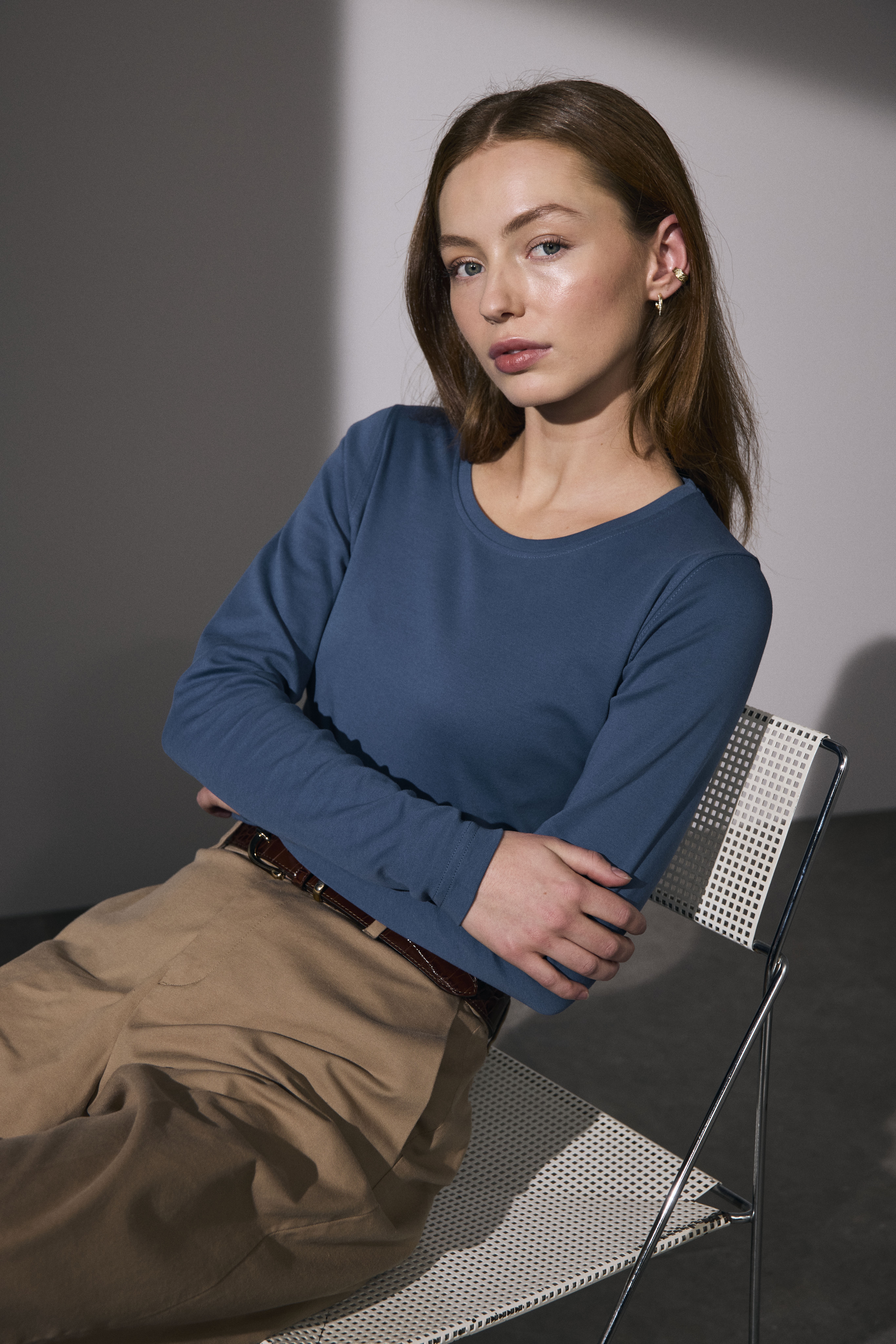 T-shirt Interlock | długi rękaw | damski