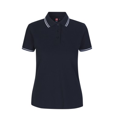 Kontrastowa koszulka polo | stretch | damska