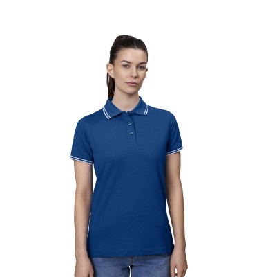 Kontrastowa koszulka polo | stretch | damska