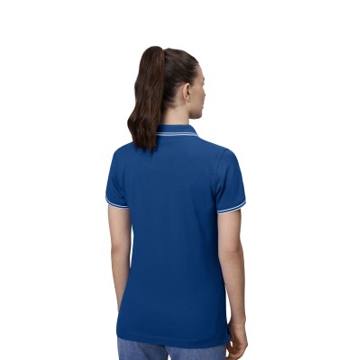 Kontrastowa koszulka polo | stretch | damska