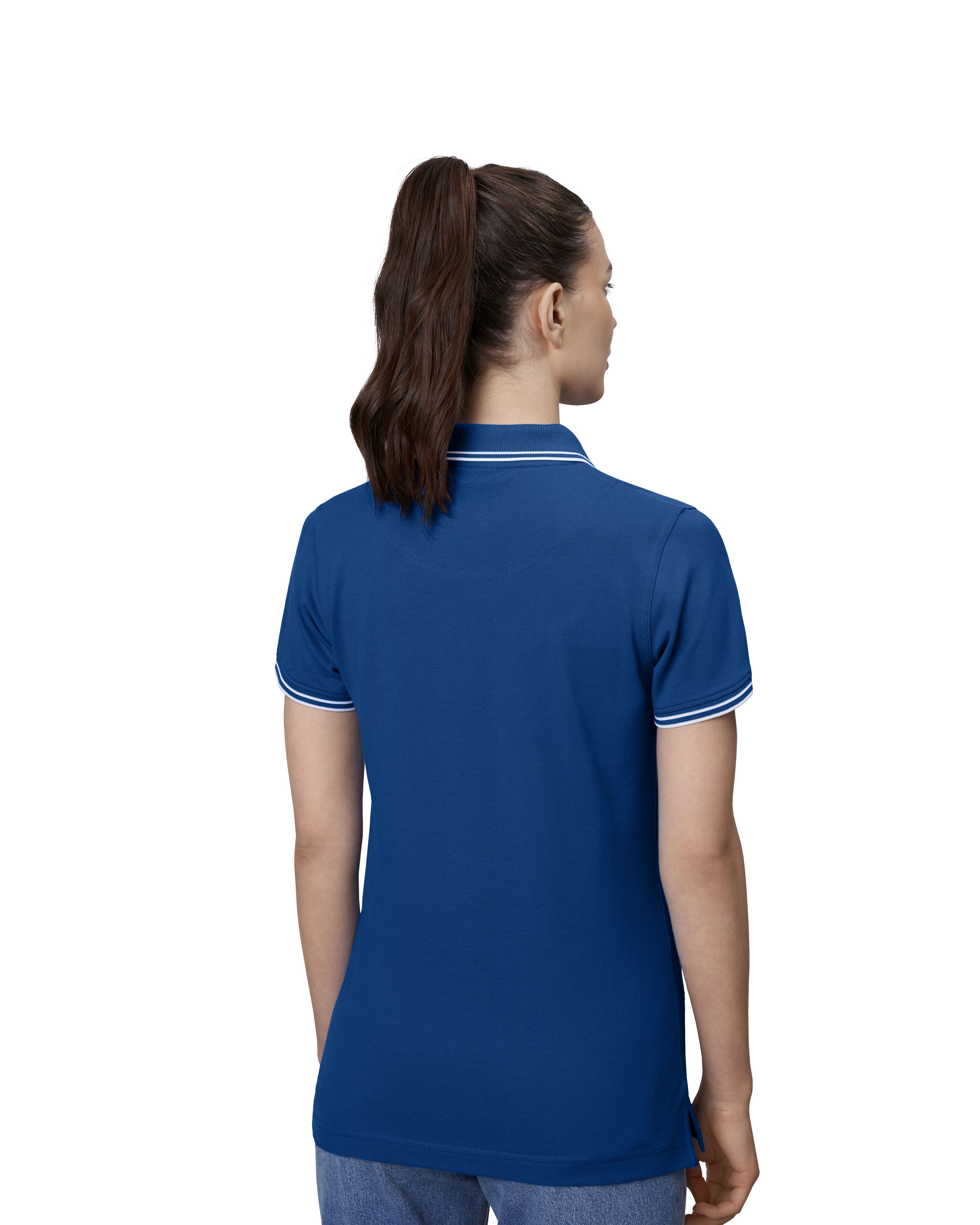 Kontrastowa koszulka polo | stretch | damska