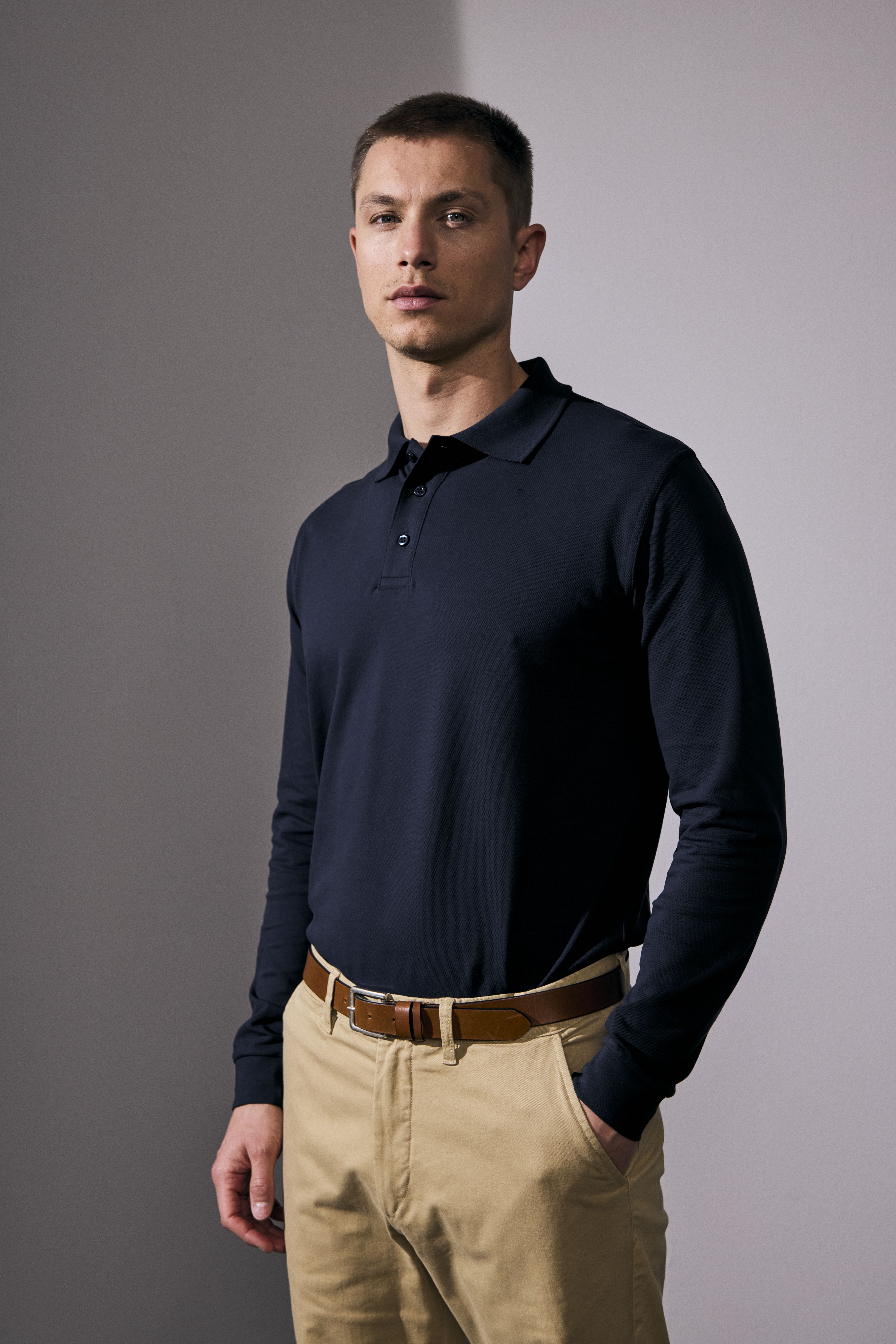 Koszulka polo długi rękaw | stretch