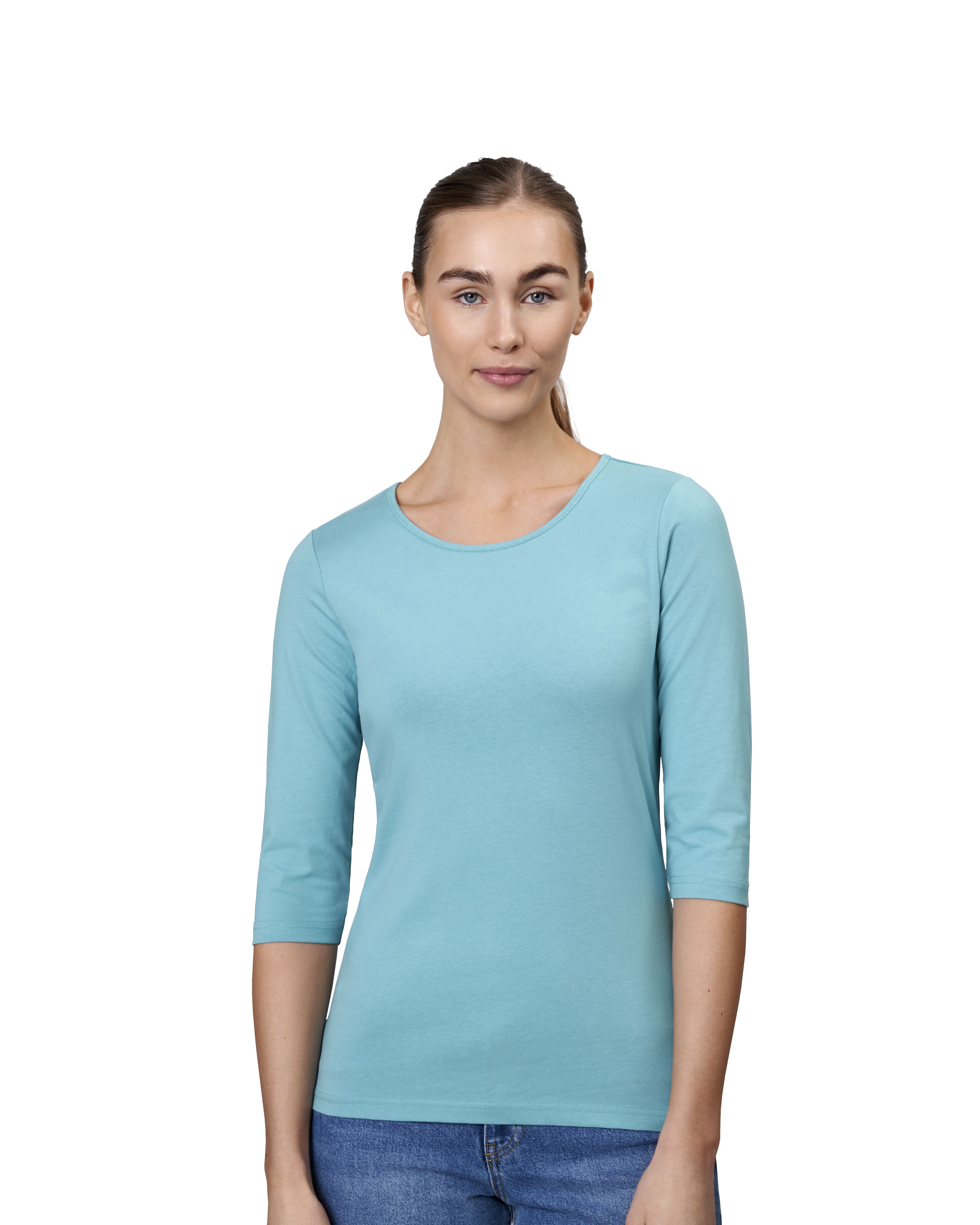 T-shirt stretch | rękaw 3/4 | damski