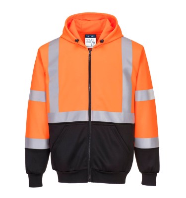 Hi-Vis Contrast Zipped Hoodie