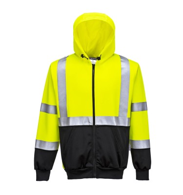 Hi-Vis Contrast Zipped Hoodie