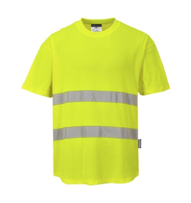 Hi-Vis Cotton Comfort Mesh Insert T-Shirt S/S