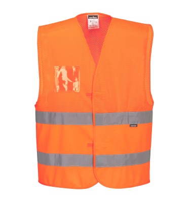 Hi-Vis Half Mesh Two Band Vest