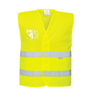 Hi-Vis Half Mesh Two Band Vest