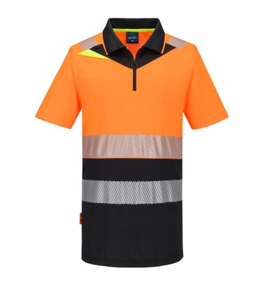 DX4 Hi-Vis Zip Class 1 Polo Shirt S/S