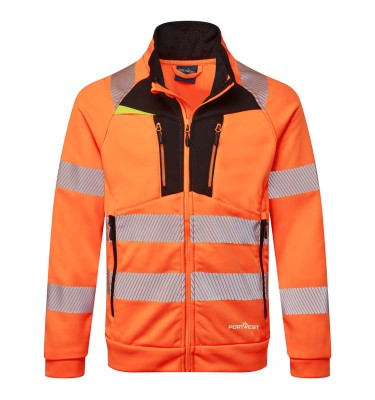 DX4 Hi-Vis Funnel Neck Zipped Sweatshirt