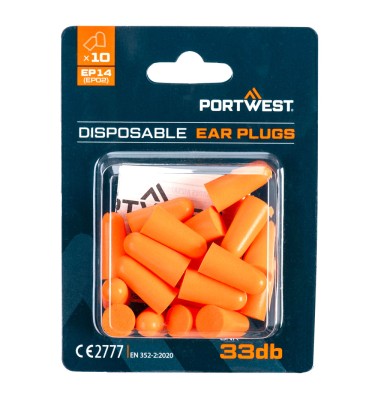 PU Foam Ear Plugs Blister Pack (10 Pairs)