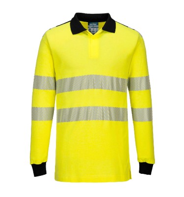 PW3 Modaflame Knit Hi-Vis FR Long Sleeve Polo Shirt