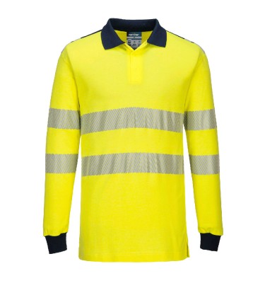 PW3 Modaflame Knit Hi-Vis FR Long Sleeve Polo Shirt