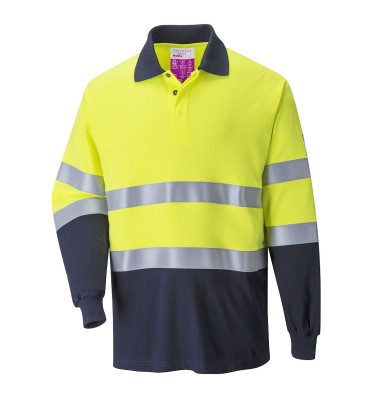 Modaflame Knit Hi-Vis Constrast FR Long Sleeve Polo Shirt