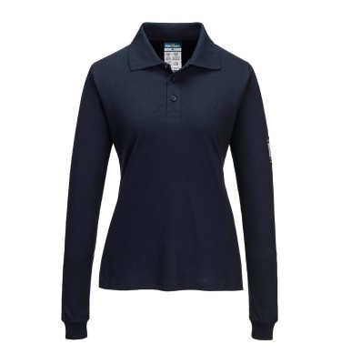 Modaflame Knit FR Women's Long Sleeve Polo Shirt