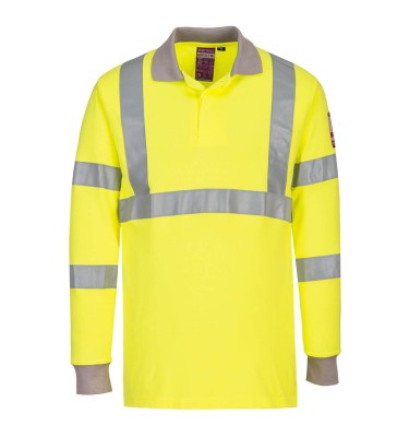 Modaflame Knit Hi-Vis FR Long Sleeve Polo Shirt