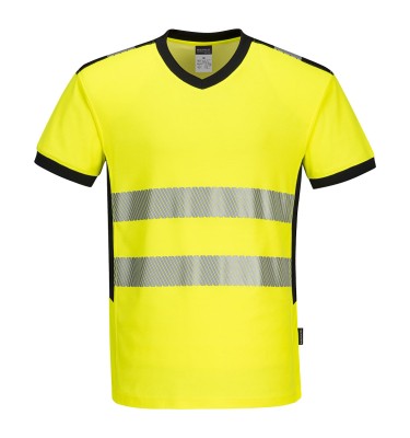 PW3 Hi-Vis V-Neck Mesh Insert T-Shirt S/S