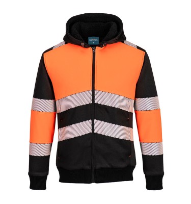 PW3 Hi-Vis Zipped Class 1 Winter Hoodie