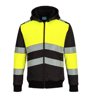 PW3 Hi-Vis Zipped Class 1 Winter Hoodie