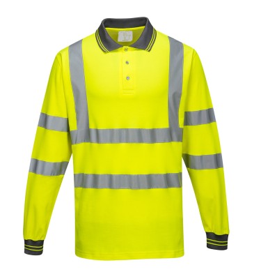 Hi-Vis Cotton Comfort Polo Shirt L/S