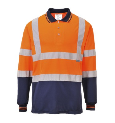 Hi-Vis Contrast Polo Shirt L/S