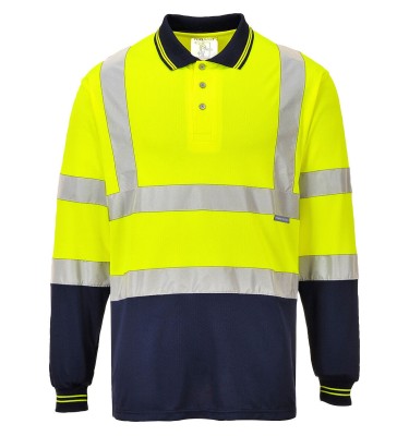 Hi-Vis Contrast Polo Shirt L/S
