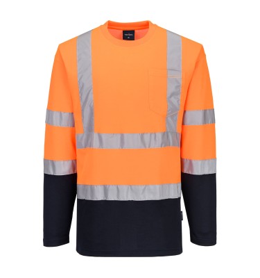 Hi-Vis Cotton Comfort Contrast T-Shirt L/S