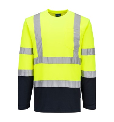 Hi-Vis Cotton Comfort Contrast T-Shirt L/S