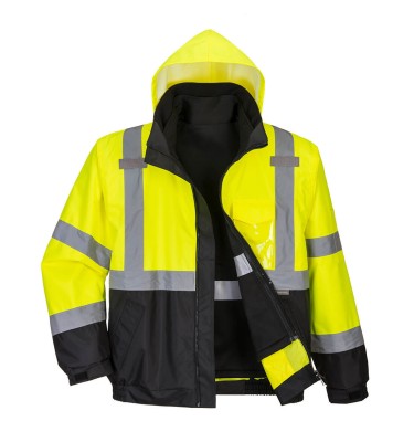 Hi-Vis 3-in-1 Contrast Premium Bomber Jacket