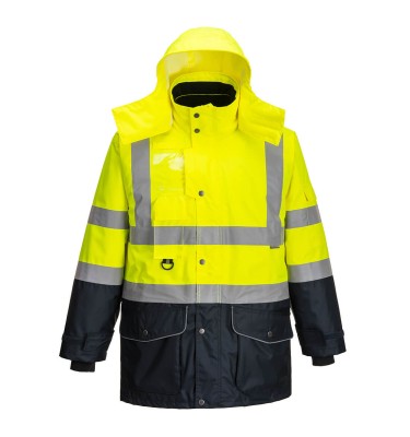 Hi-Vis Breathable 7-in-1 Contrast Traffic Jacket
