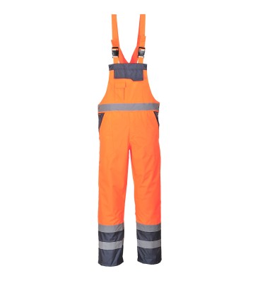 Hi-Vis Breathable Contrast Rain Bib and Brace