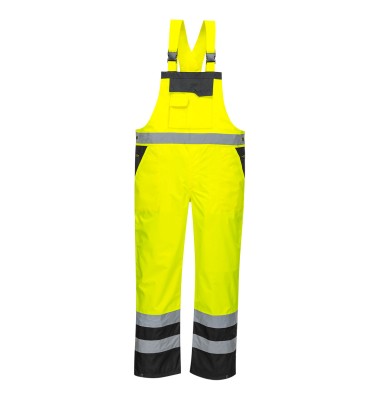 Hi-Vis Breathable Contrast Rain Bib and Brace