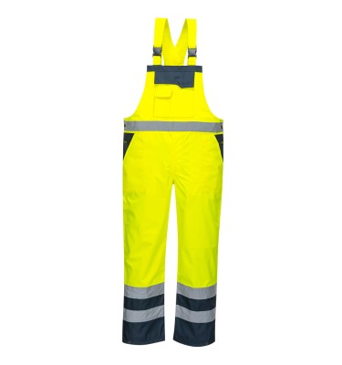 Hi-Vis Breathable Contrast Rain Bib and Brace