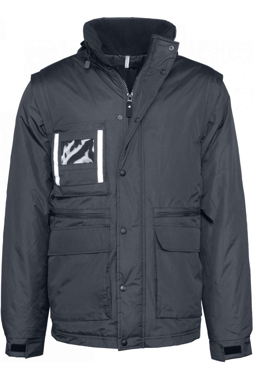 DETACHABLE-SLEEVED WORKWEAR PARKA