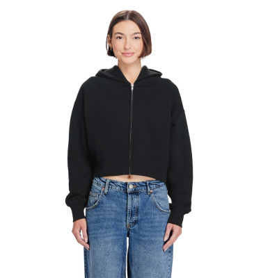 WOMENS RELAXED CROP ZIP