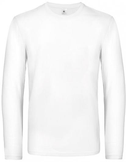 B&C Men´s T-Shirt #E190 Long Sleeve– White