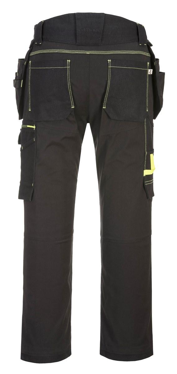 Monterskie spodnie robocze z kaburami elastyczne PORTWEST WX3 Eco Stretch T706-Black