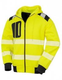 RESULT GENUINE RECYCLED RT503 Recycled Zipped Safety Hoody-Fluorescent Yellow/Black