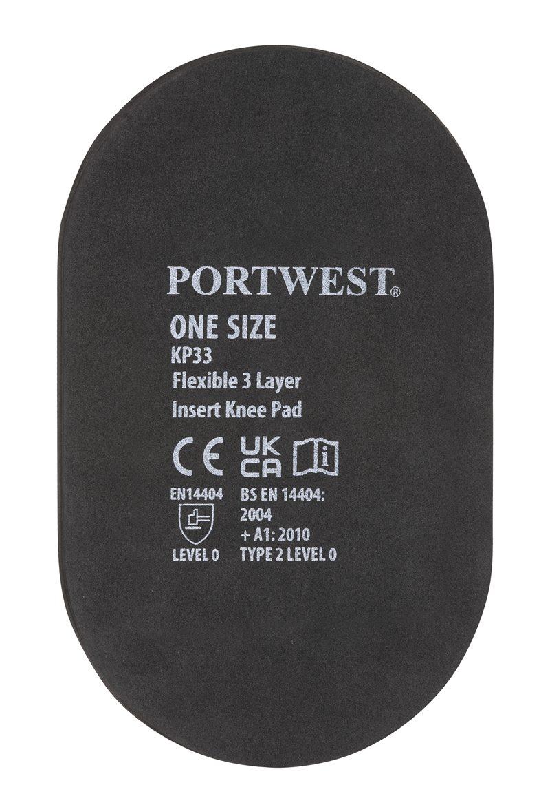 Wkładki na kolana elastyczne PORTWEST KP33-Black