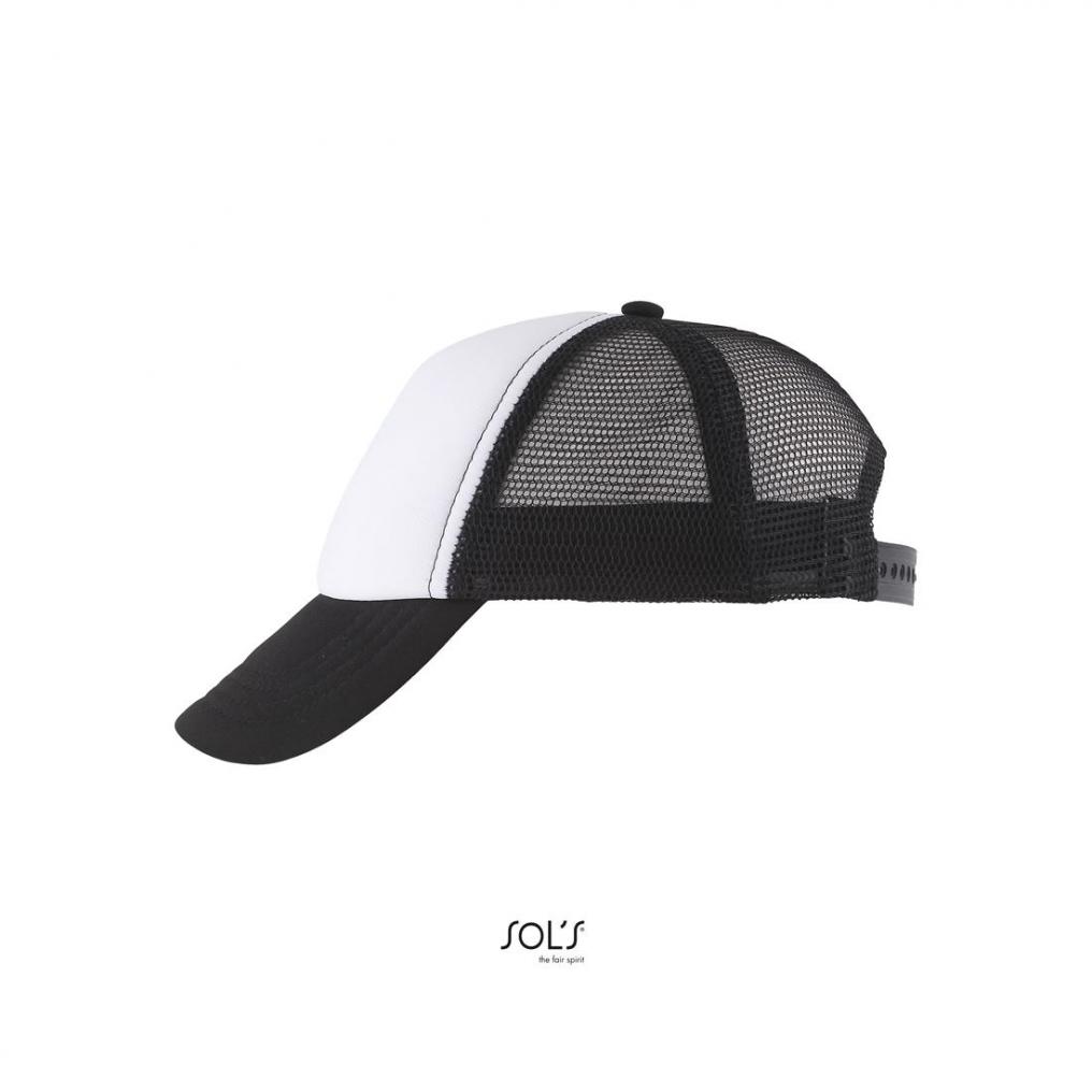 5-panelowa czapka z siatką SOL'S BUBBLE KIDS-White / Black