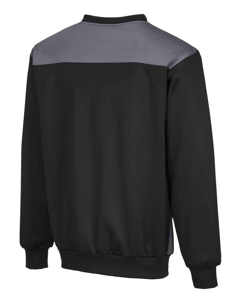 Klasyczna bluza robocza kontrastowa z dzianiny PORTWEST PW2 PW273-Black/Zoom Grey