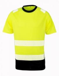 RESULT GENUINE RECYCLED RT502 Recycled Safety T-Shirt-Fluorescent Yellow/Black
