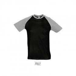 Kontrastowa koszulka SOL'S FUNKY-Black / Grey melange