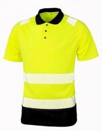 RESULT GENUINE RECYCLED RT501 Recycled Safety Polo Shirt-Fluorescent Yellow/Black