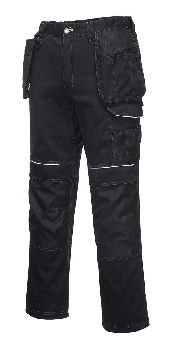 Wytrzymałe spodnie robocze z kaburami PORTWEST PW3 T602-Black